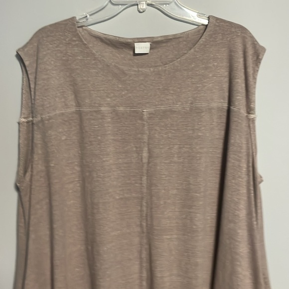 Poetry Tan Sleeveless Hemp/Organic Cotton Dress With Pockets Size 18 - Picture 2 of 6